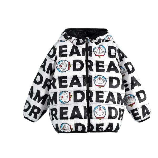 【清仓】110-120码多拉家卡通满印儿童开春连帽轻薄羽绒服