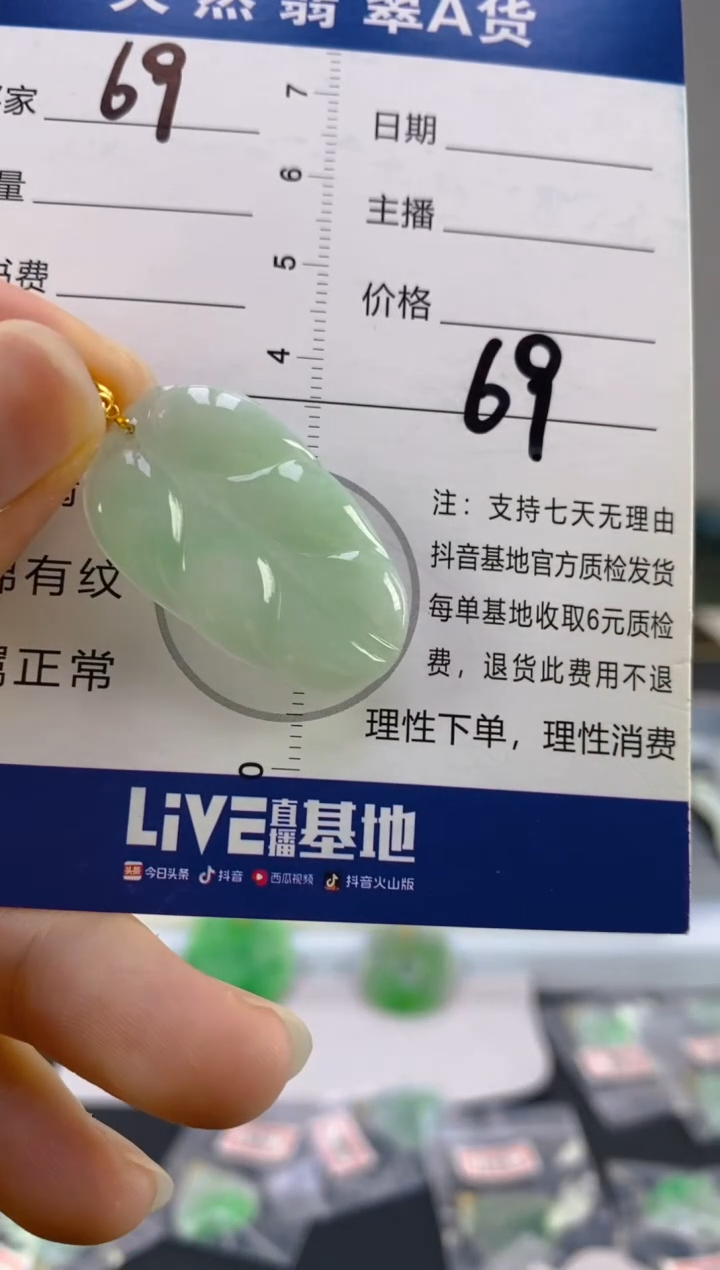 【闪购商品】翡翠颈饰18K金镶嵌天然A货缅甸翡翠    69