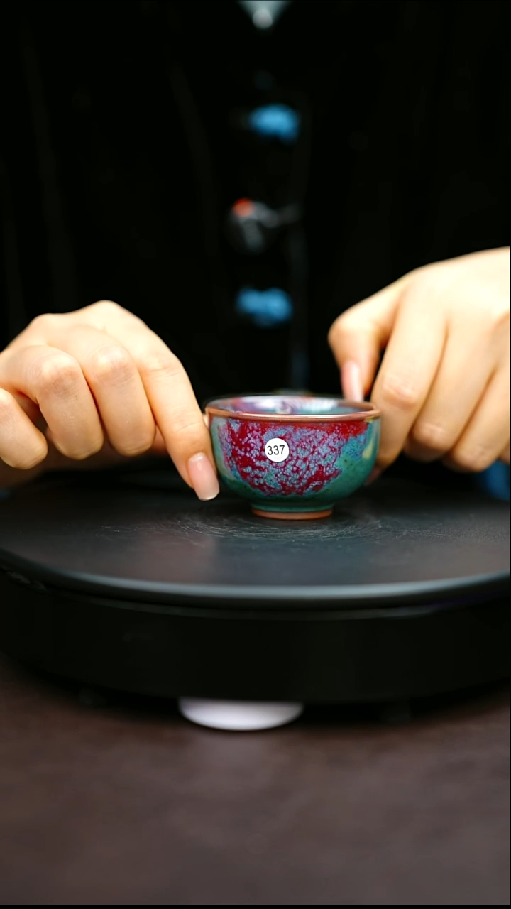 8***9337#原矿钧瓷炉钧釉直口杯