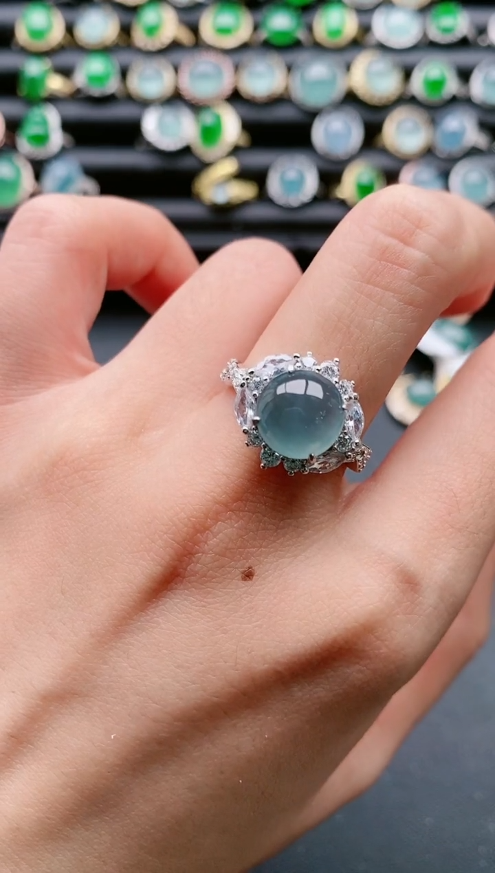 【闪购商品】翡翠戒指银S925镶嵌11111111