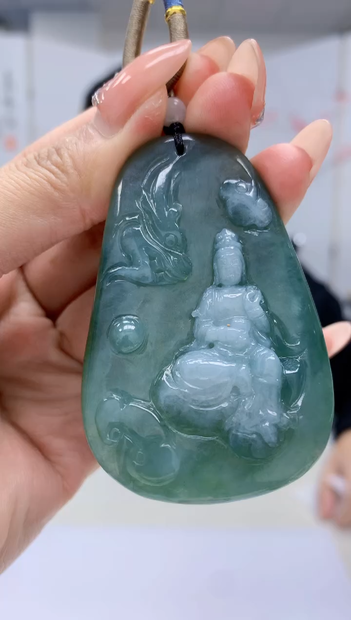 【闪购商品】定制翡翠未镶嵌4917MM-毛货挂件41