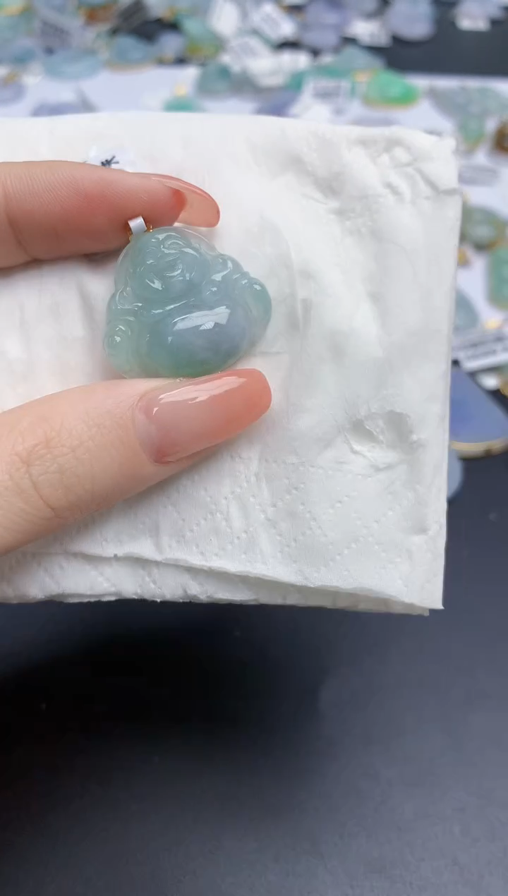 【闪购商品】翡翠颈饰18K金镶嵌天然缅甸翡翠A货