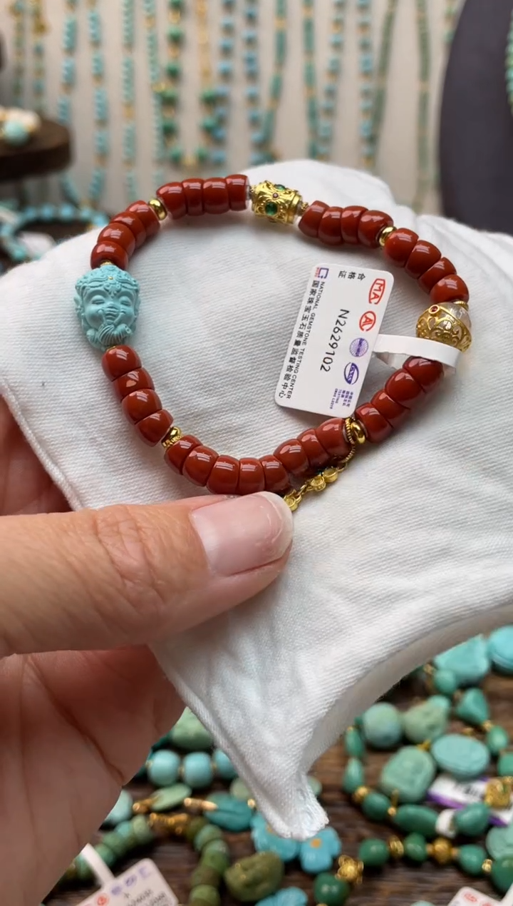 【闪购商品】南红玛瑙手链银S925镶嵌编号102