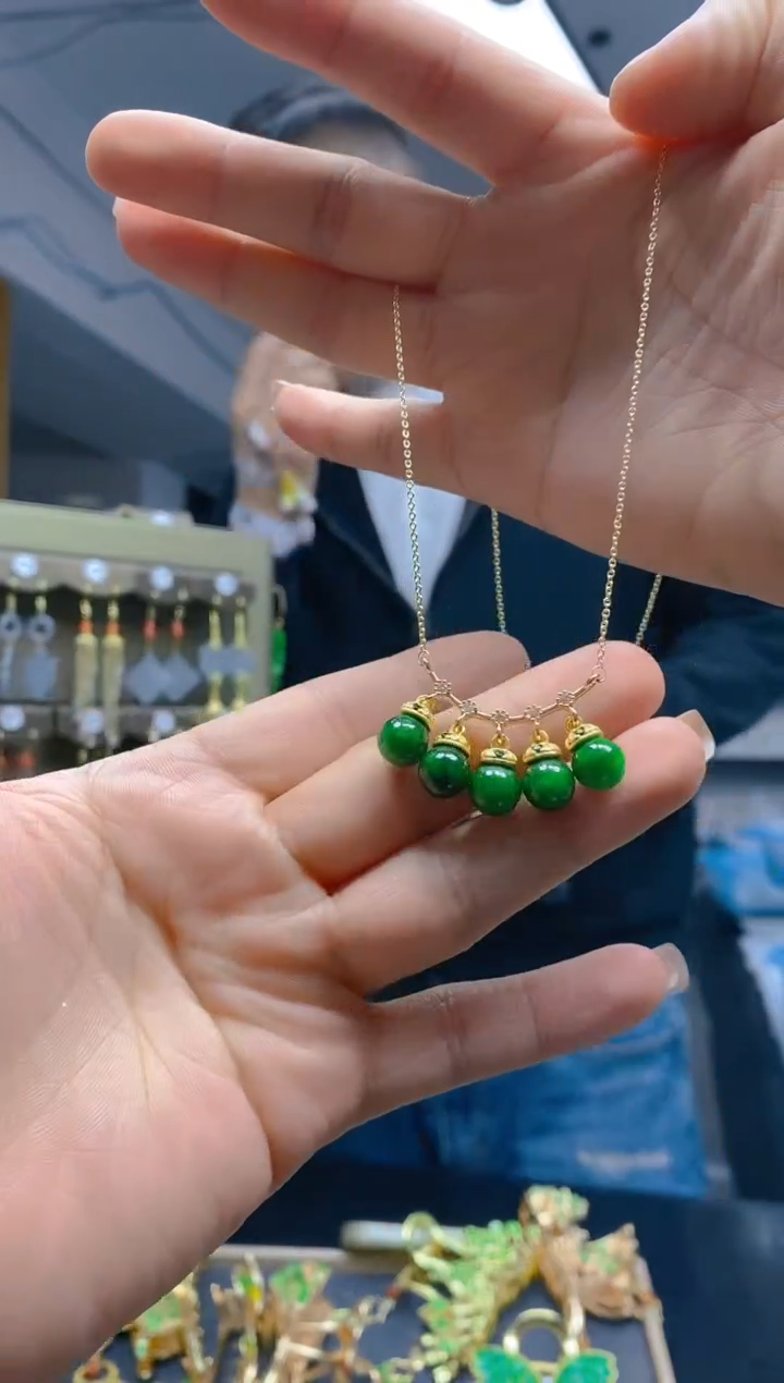【闪购商品】翡翠耳饰合金0430翡翠锁骨链