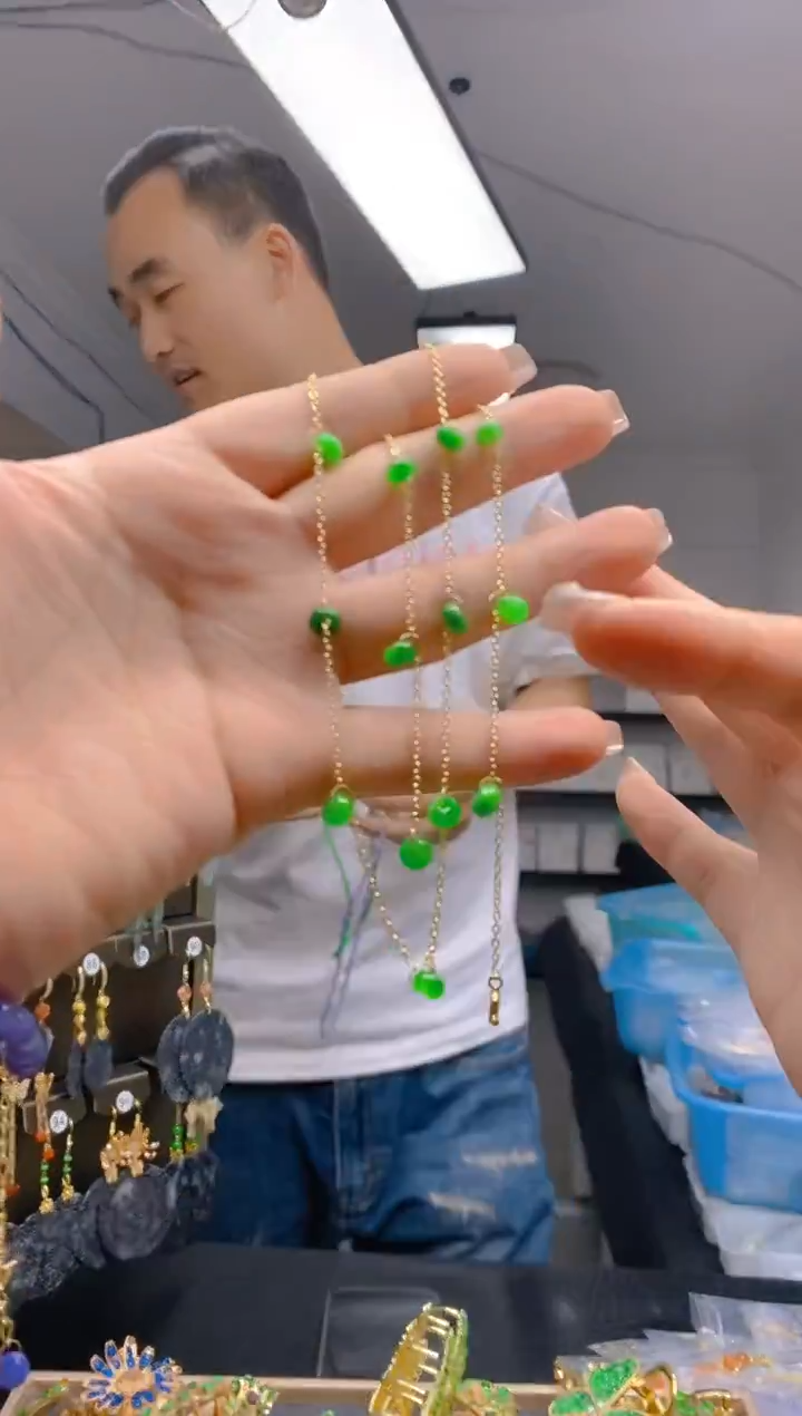 【闪购商品】翡翠耳饰合金350翡翠锁骨链