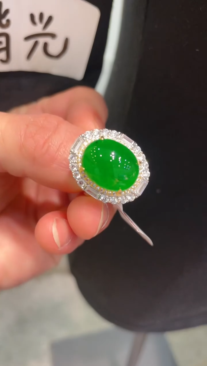 【闪购商品】翡翠颈饰银S925镶嵌天然A货翡翠A40