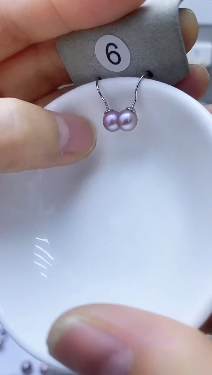 【闪购商品】淡水珍珠耳饰银S925镶嵌6
