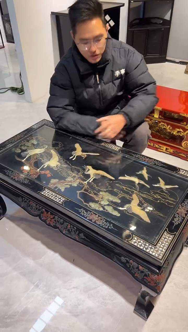 和田玉百宝嵌 茶几