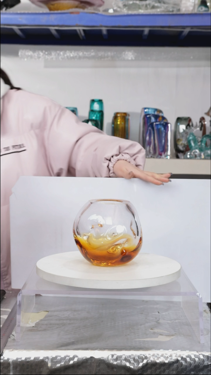 【闪购商品】琉璃【幻彩】高14精品琉璃正常手工痕迹