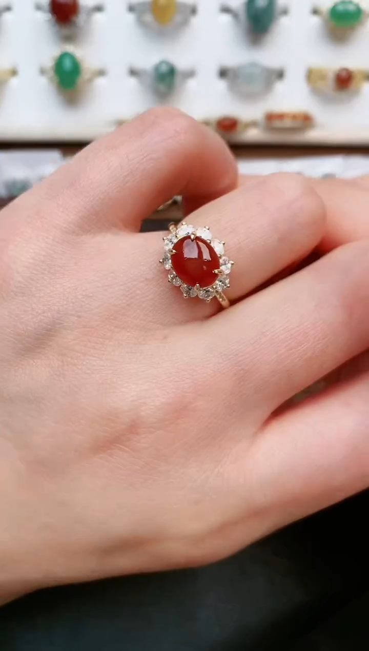 【闪购商品】翡翠戒指银S925镶嵌....