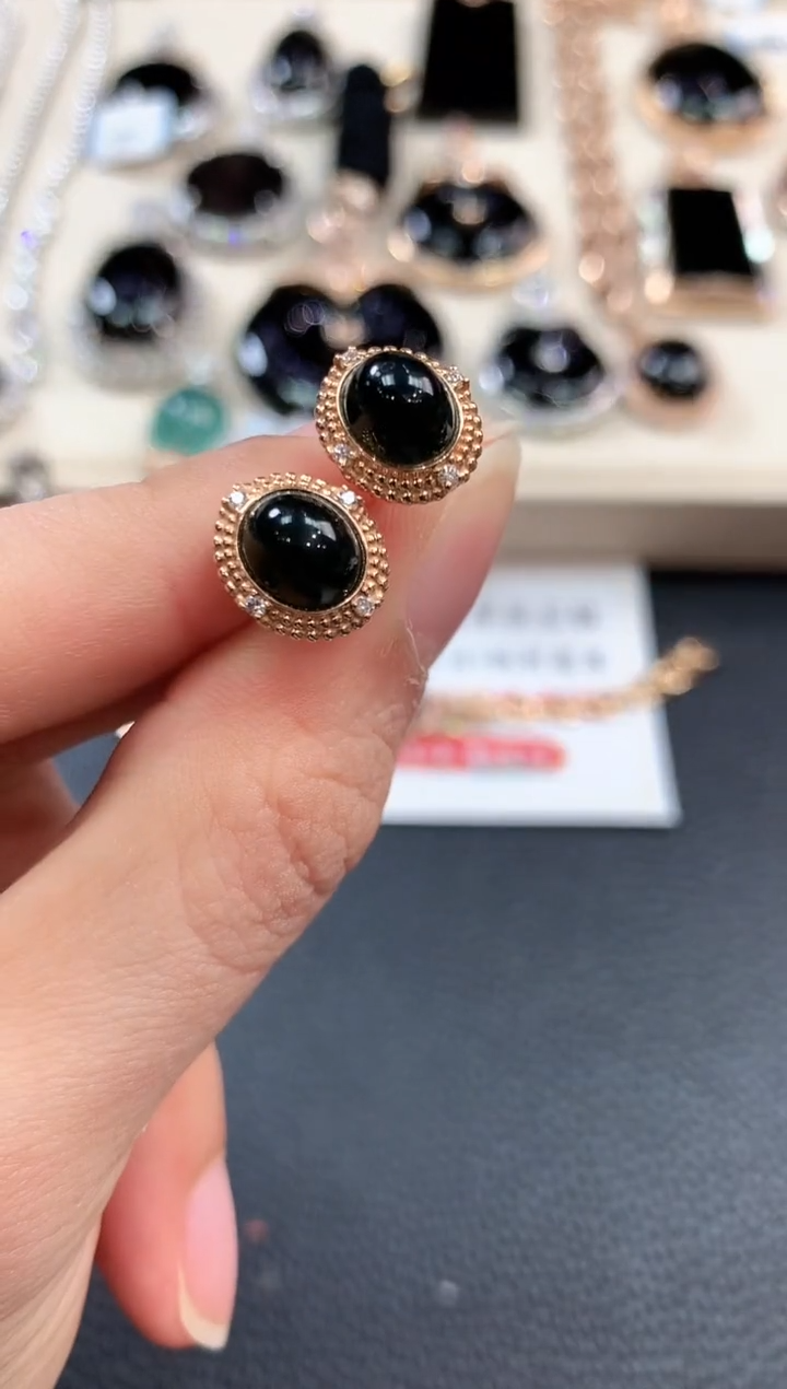 【闪购商品】翡翠耳饰18K金镶嵌m21不退换