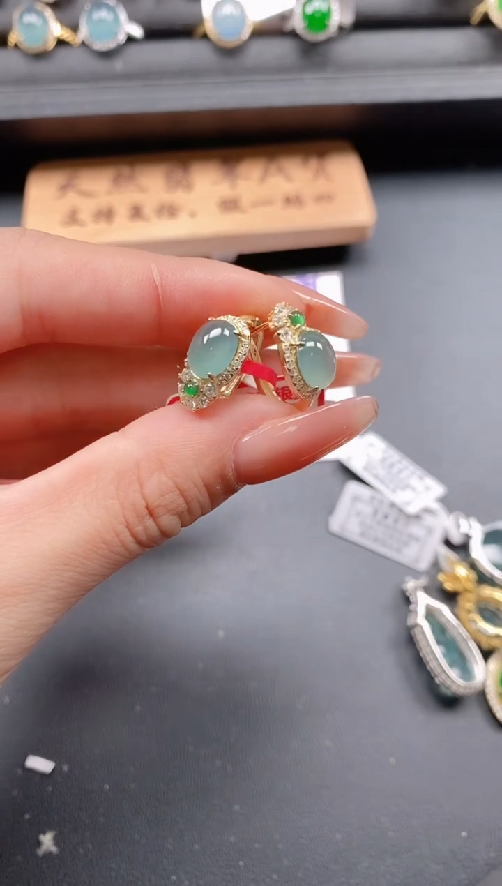 银S925镶嵌戒指翡翠1