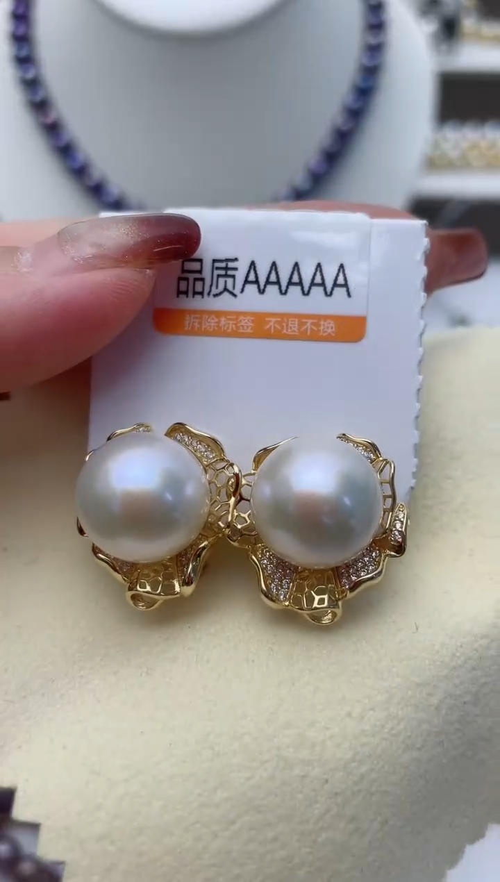 【闪购商品】淡水珍珠耳饰银S925镶嵌W15