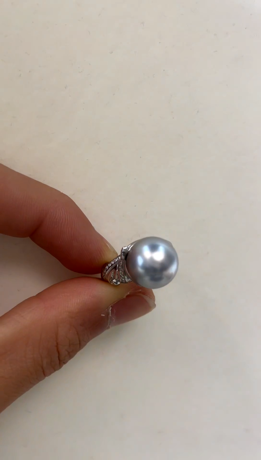 银S925镶嵌戒指海水珍珠12-13