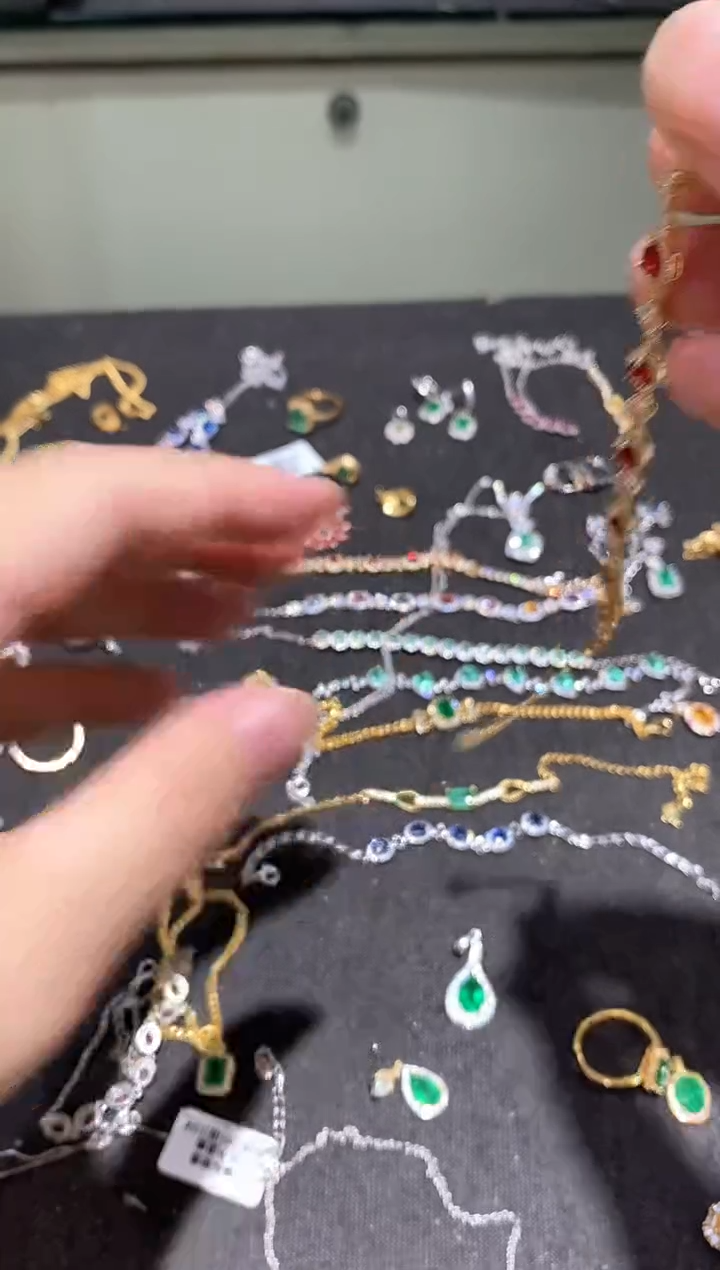 手链蓝宝石银S925镀金镶嵌手链