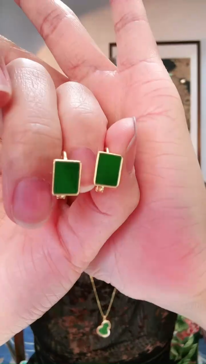 【闪购商品】翡翠颈饰银S925镶嵌耳饰