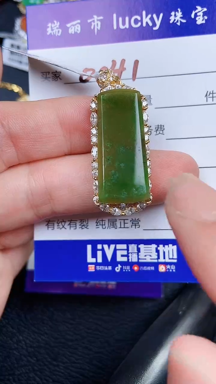 颈饰银S925镶嵌翡翠0041