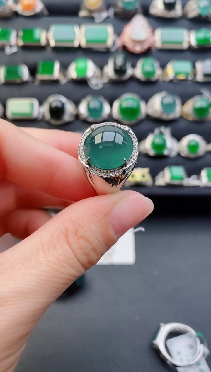 【闪购商品】翡翠戒指银S925镶嵌444444444444