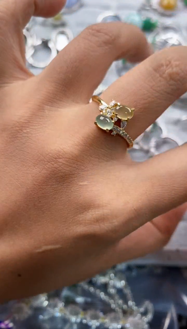 银S925镶嵌戒指翡翠333---9