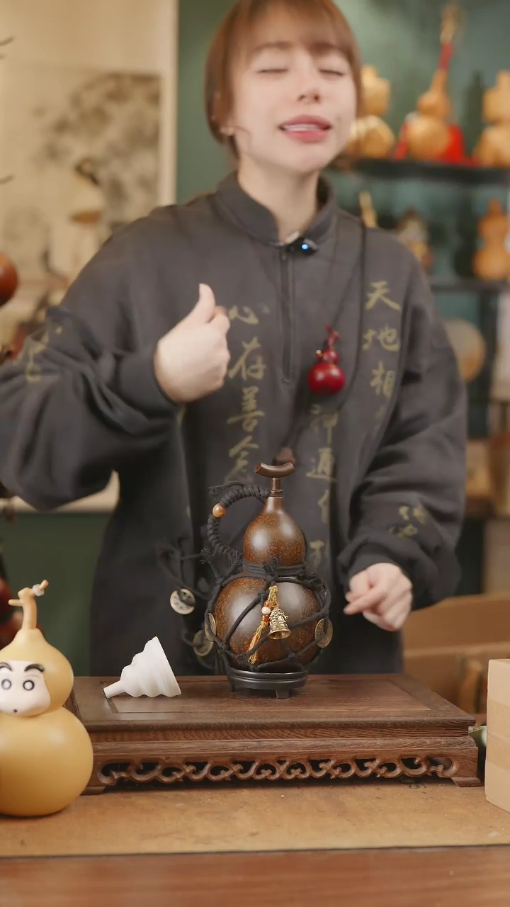 【闪购商品】217号精品天然大漆工艺防渗内胆酒葫芦~