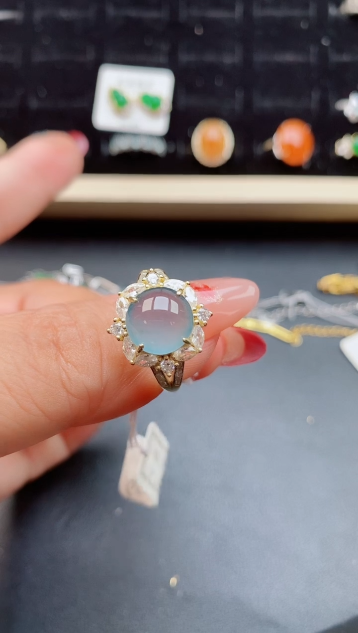 【闪购商品】翡翠戒指银S925镶嵌5085050