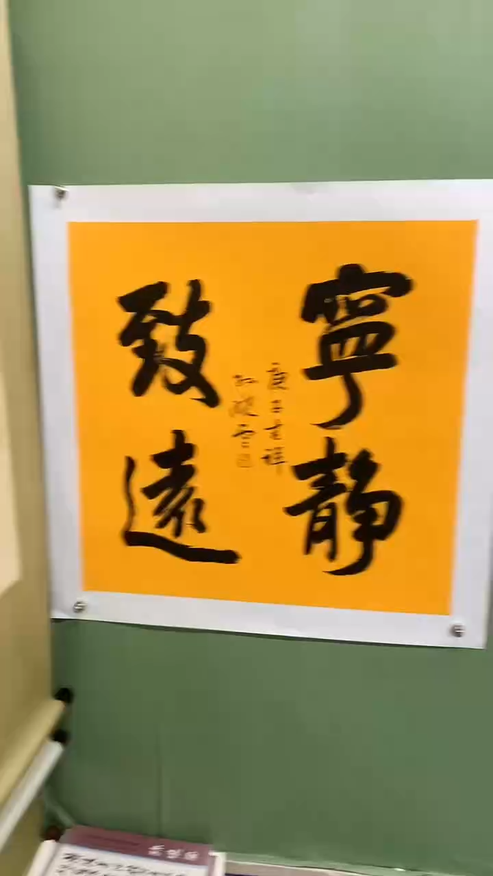 竖款精品四尺斗方书法，宁静