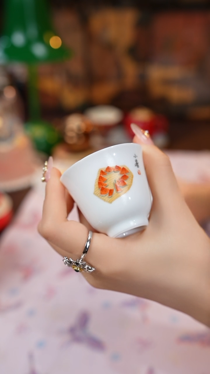 【闪购商品】景德镇手工手绘粉彩24节气铃铛杯