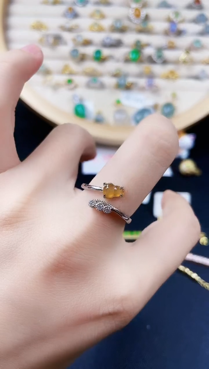 【闪购商品】翡翠戒指银S925镶嵌424525425