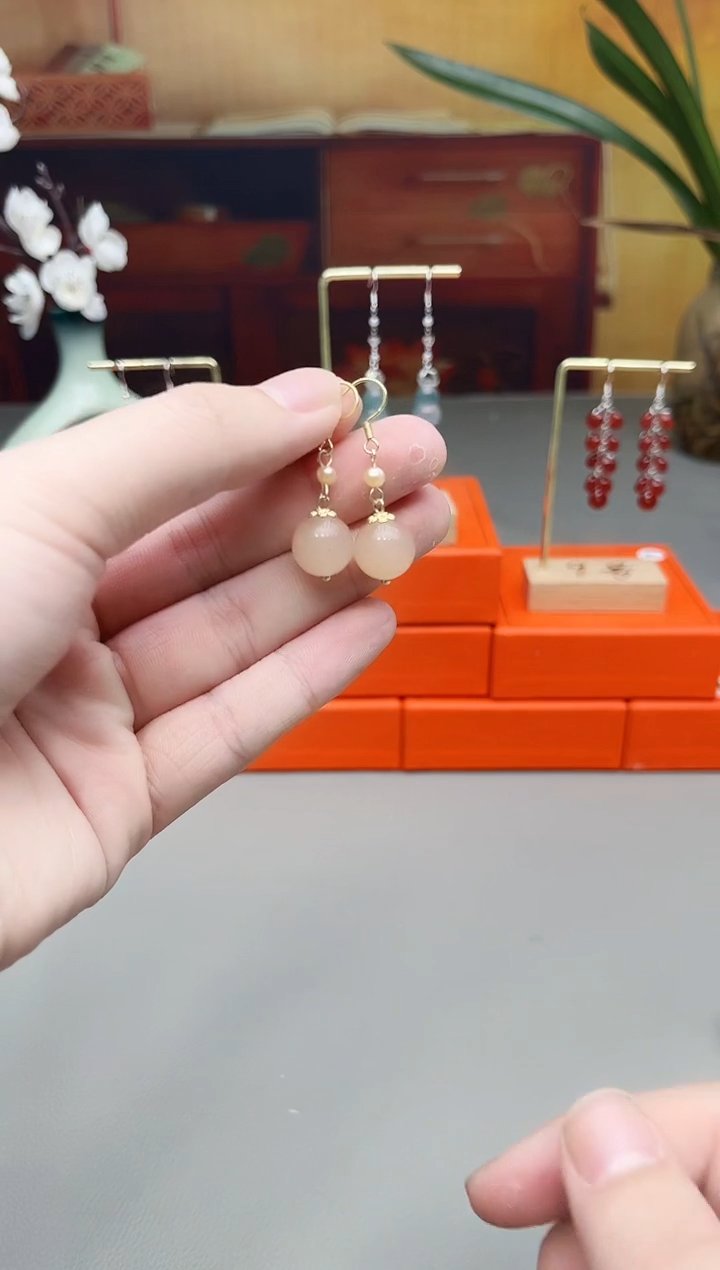 未镶嵌耳钉玛瑙/玉髓218