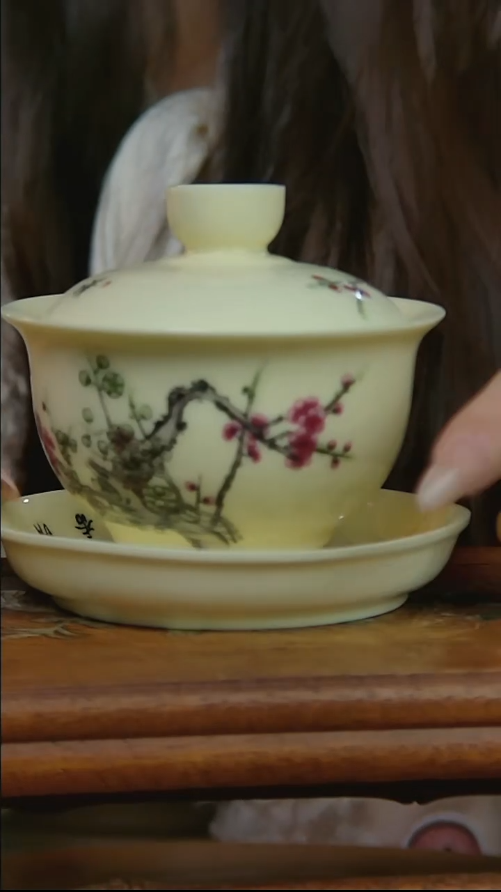 摆件陶黄稀土梅花三才