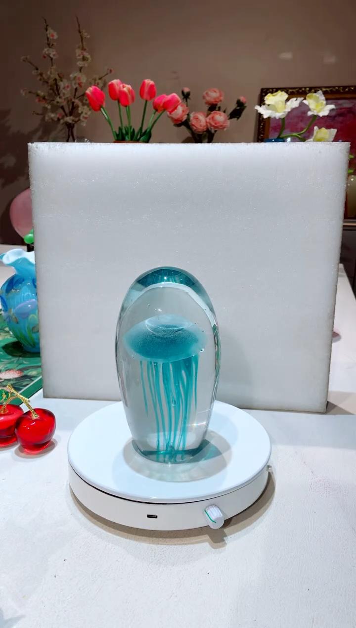 【闪购商品】琉璃手工艺品特大号蓝色水母  微瑕