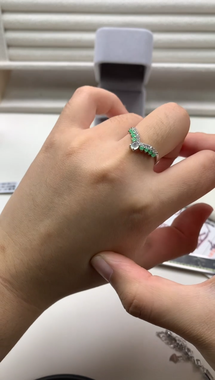 银S925镶嵌戒指翡翠21