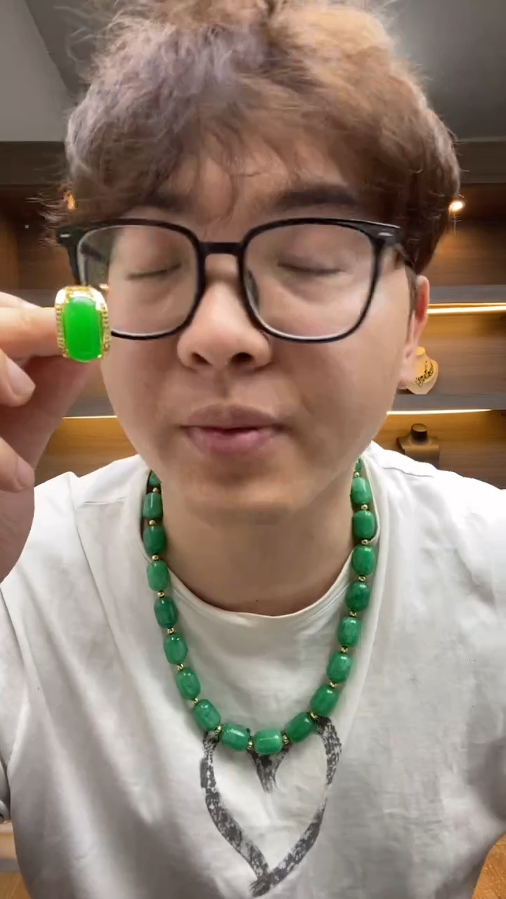 翡翠戒指未镶嵌长形马鞍戒