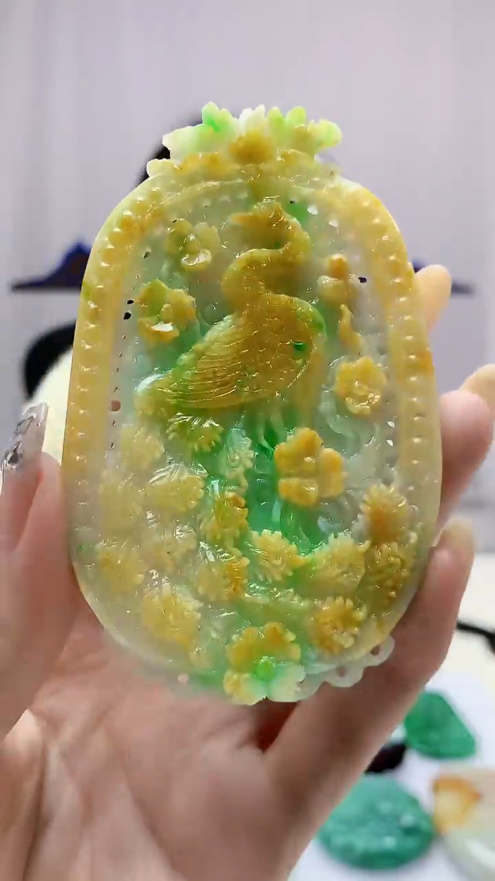 定制翡翠未镶嵌0405DD-毛货挂件凤凰65