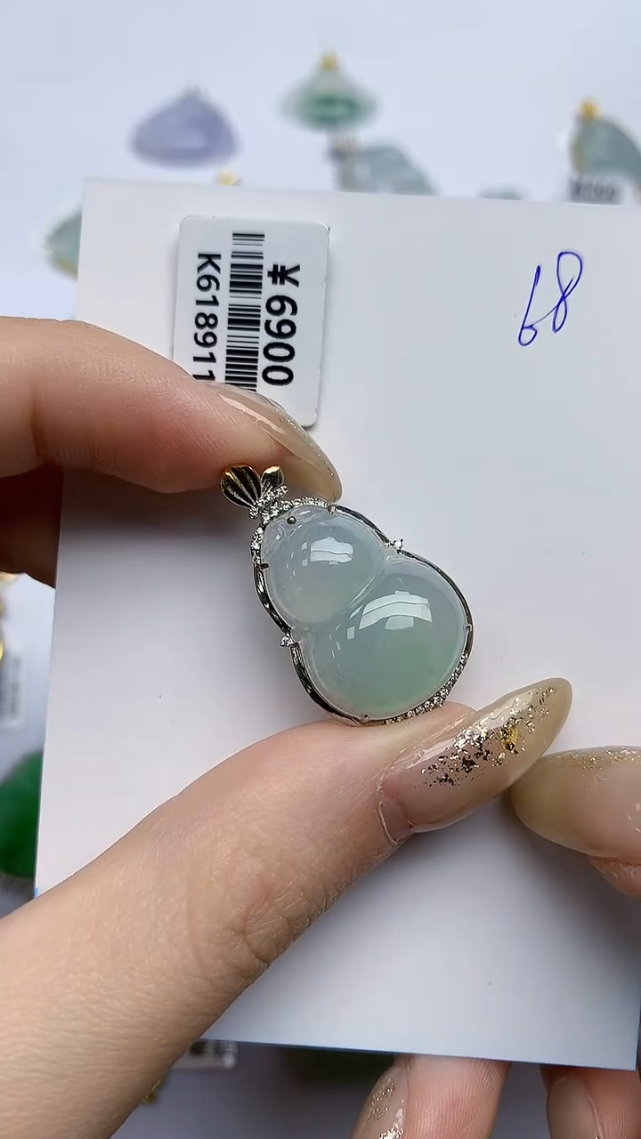 【闪购商品】翡翠颈饰18K金镶嵌天然翡翠A货