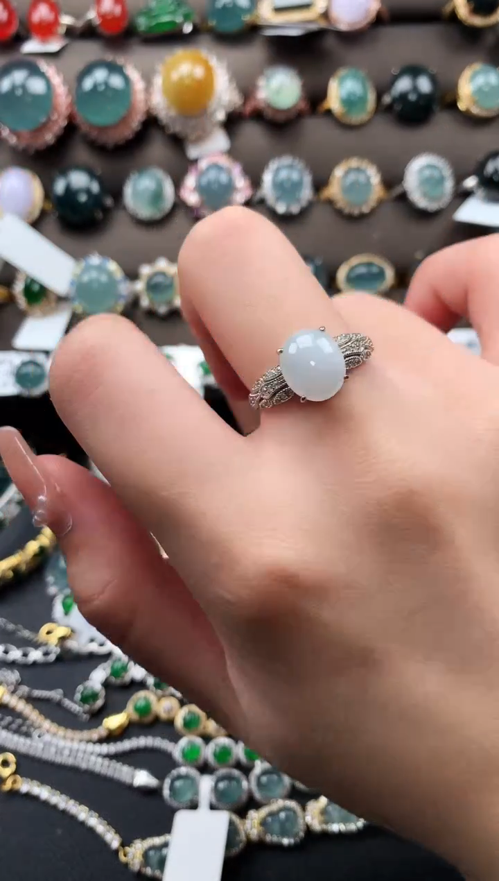 【闪购商品】翡翠戒指银S925镶嵌51512421