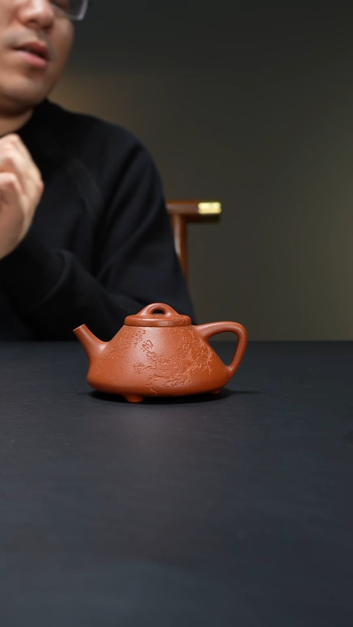 茶壶紫砂择砂红降坡子冶石瓢