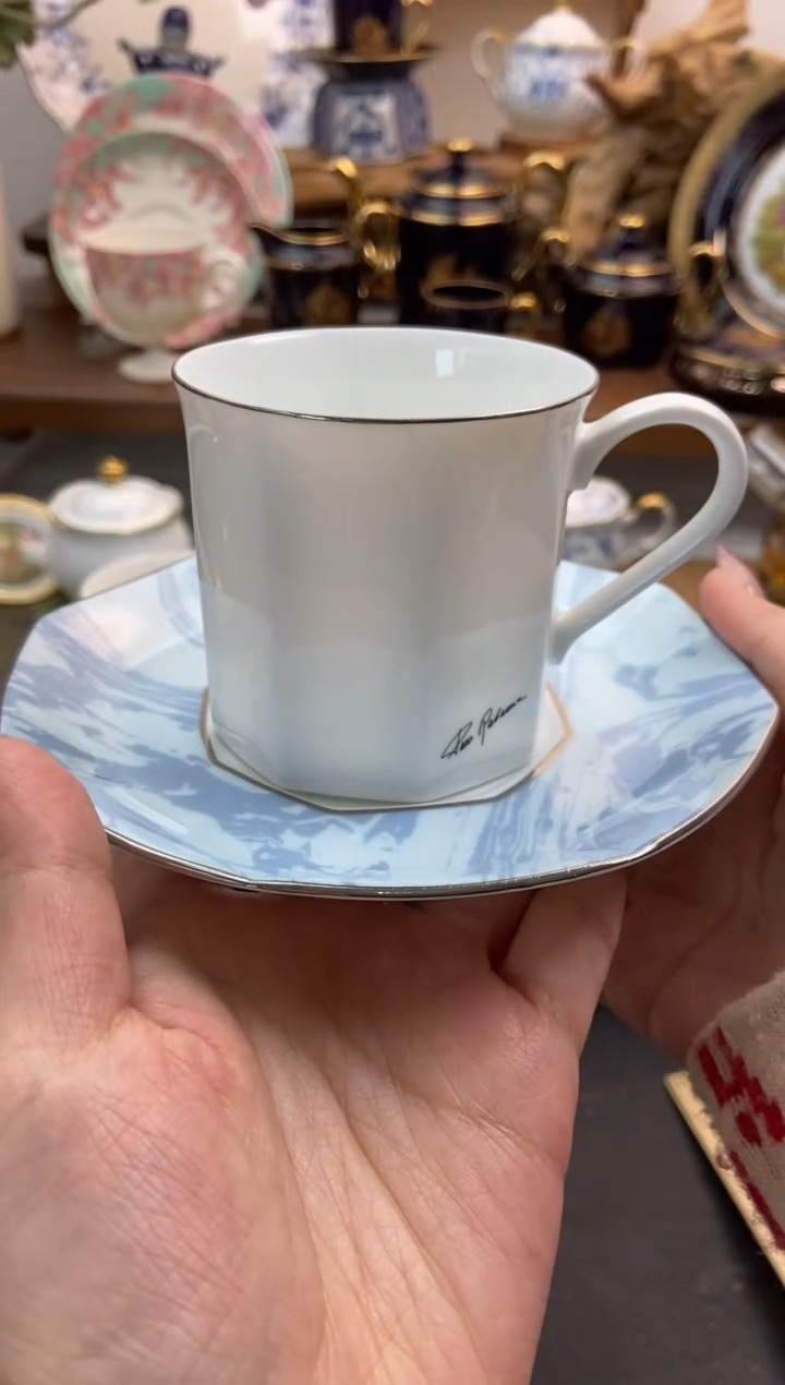 瓷片全新鸣海咖啡杯谨慎参拍，防伪帖撕毁无售后