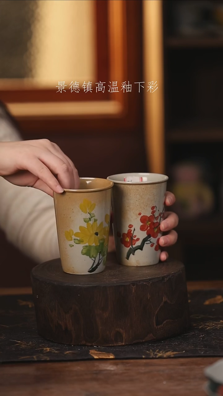 陶瓷 景德镇高温釉下手绘陶瓷