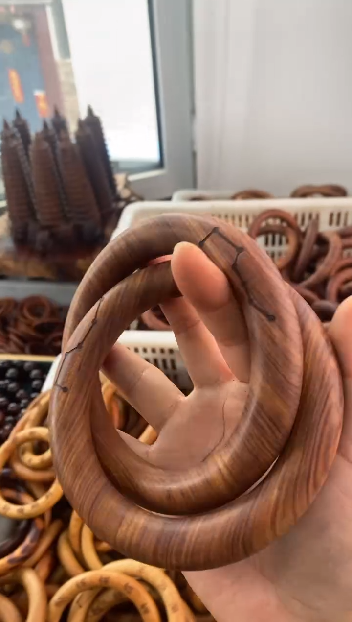 【闪购商品】木枣木80乾坤圈随机发刻六七星