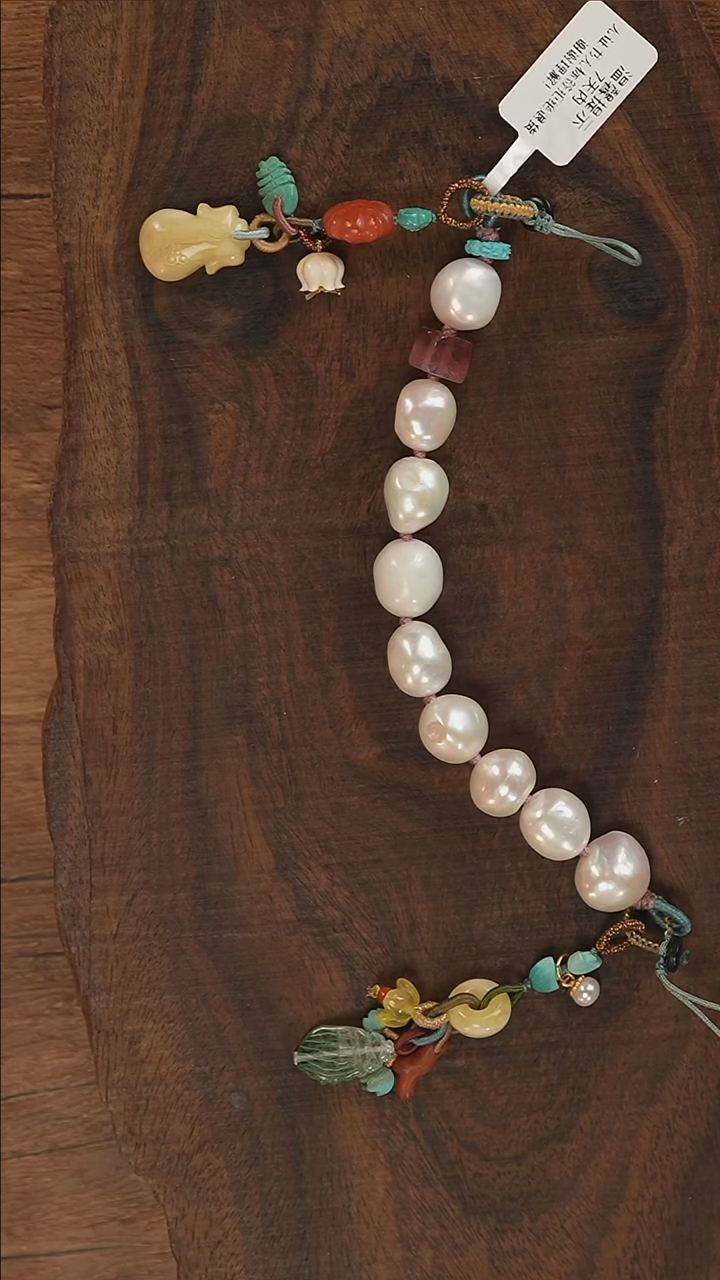 【闪购商品】淡水珍珠手机链银S925镶嵌S3125