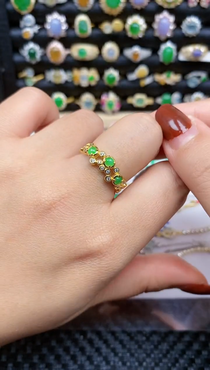 银S925镶嵌戒指翡翠212