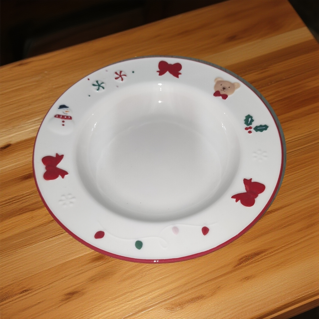 【圣诞草帽盘】红色9英寸高颜值意面盘沙拉盘微瑕