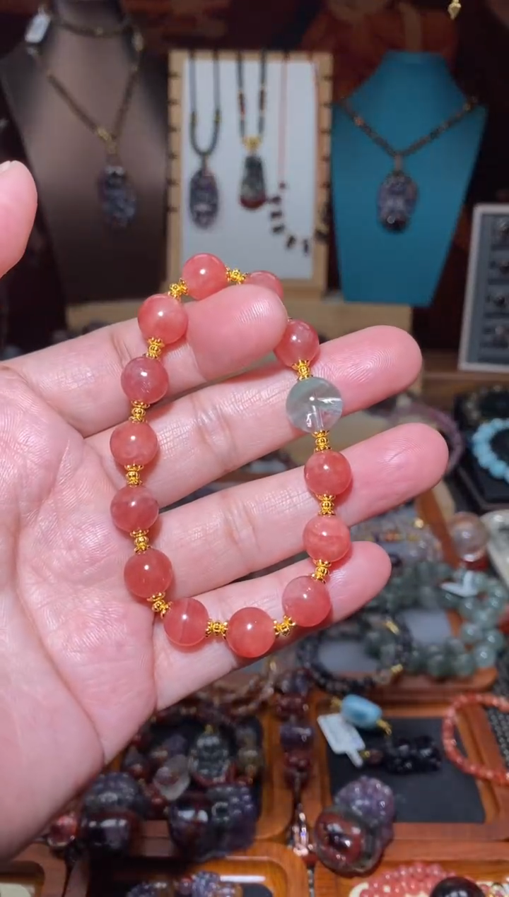 【闪购商品】菱锰矿（红纹石）手串未镶嵌多样性