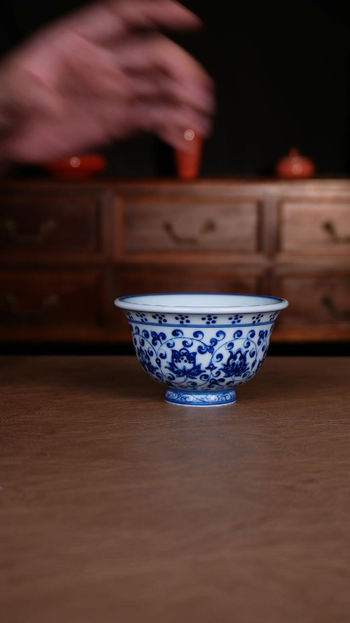 杯子豇豆红景德镇陶瓷