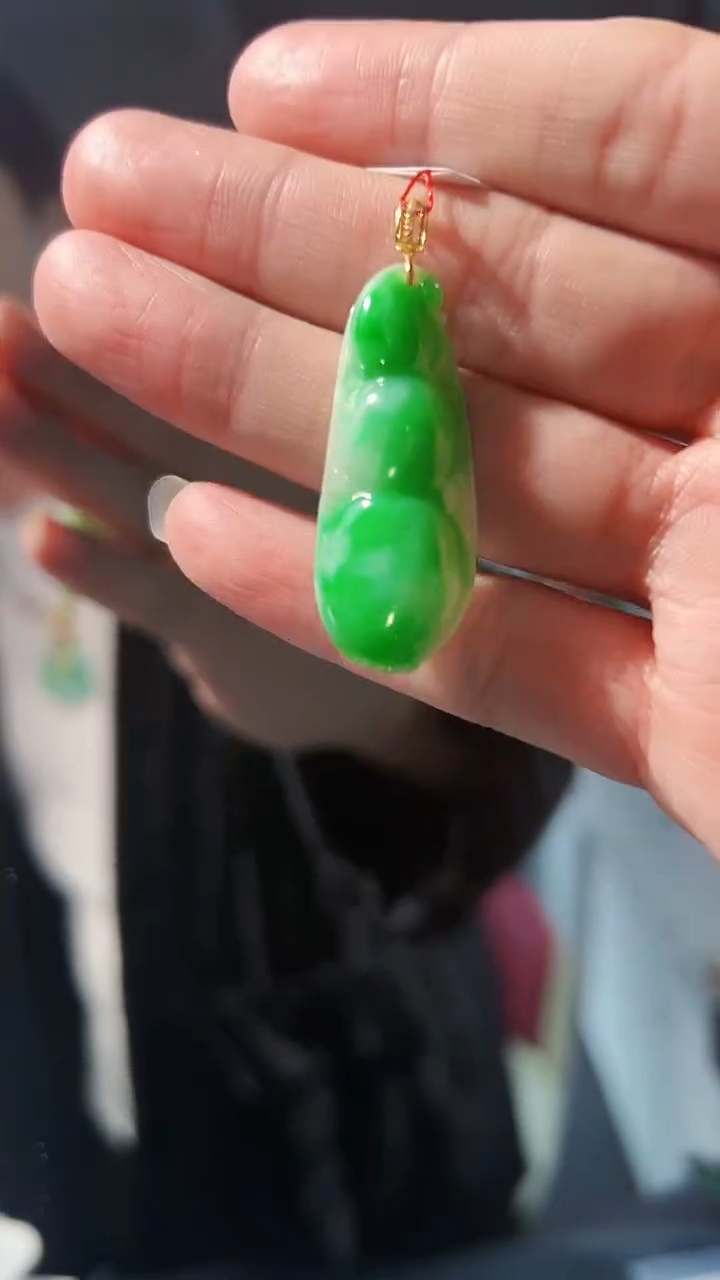 【闪购商品】翡翠颈饰18K金镶嵌缅料A货/支持复检/一件