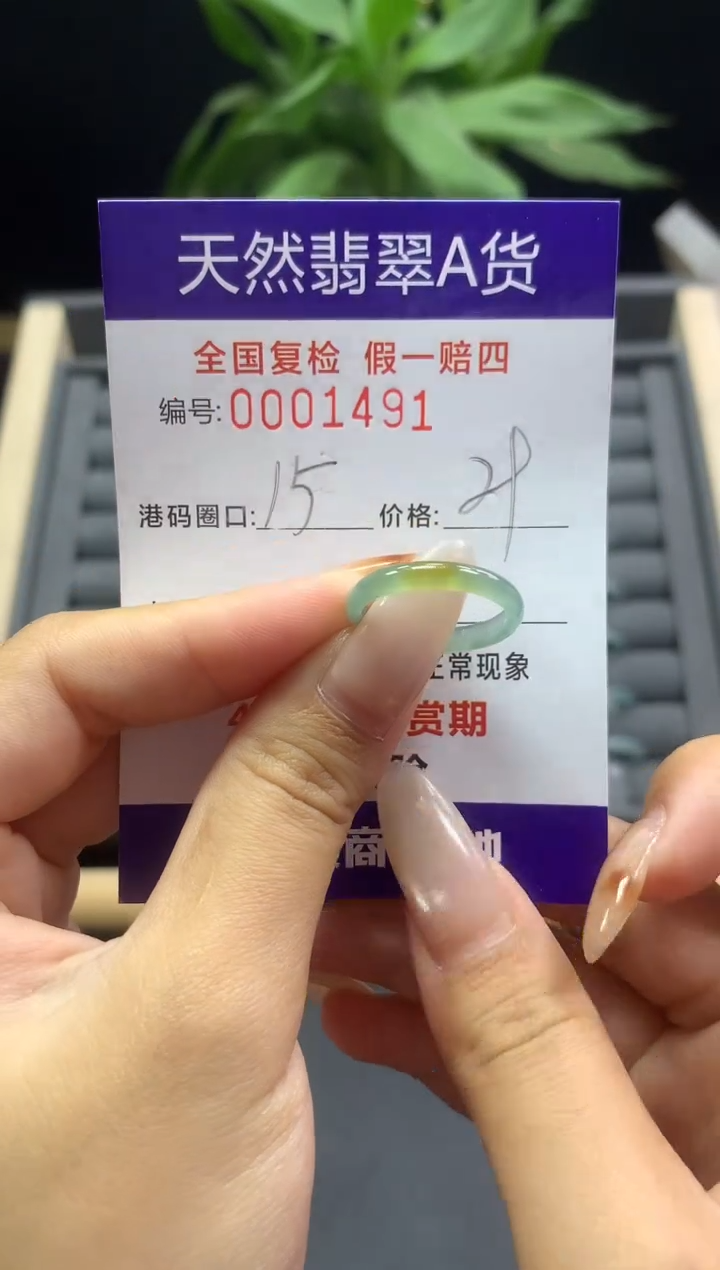 未镶嵌戒指翡翠天然  1491