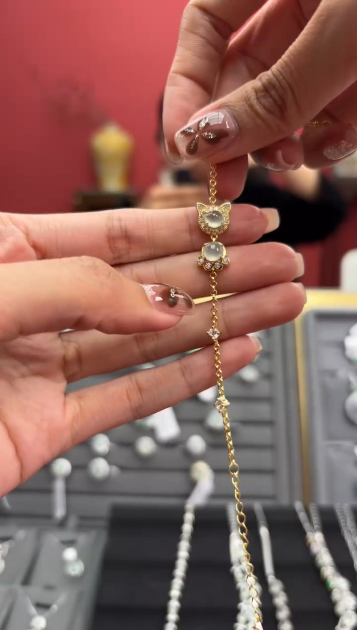 【闪购商品】翡翠手链银S925镶嵌481405/手链