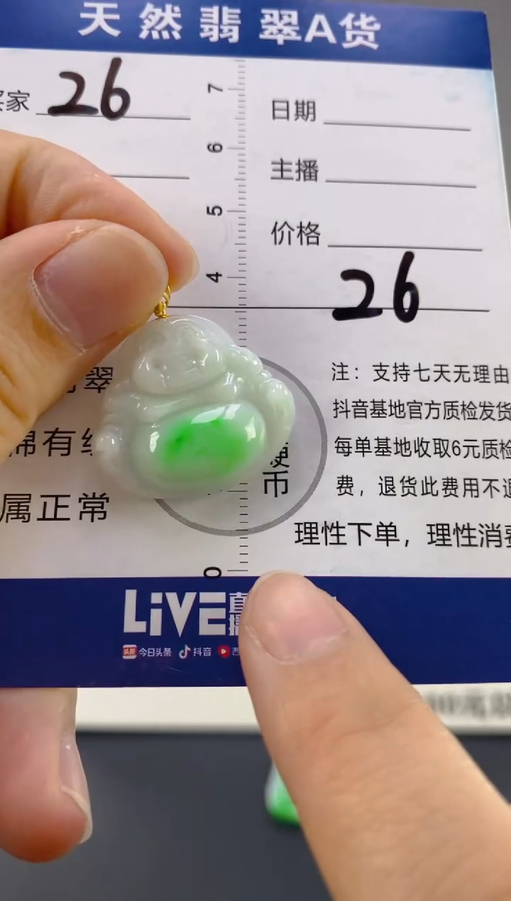 【闪购商品】翡翠颈饰18K金镶嵌天然A货翡翠