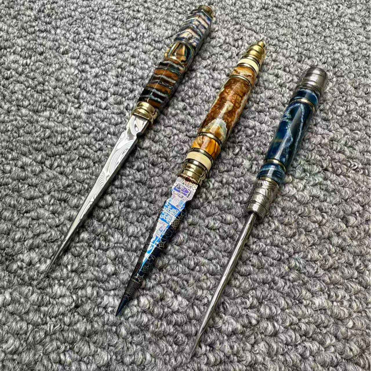 锻造材料茶刀12cm20cm刀小刀手工艺茶针花纹茶道花式彩色纯手工